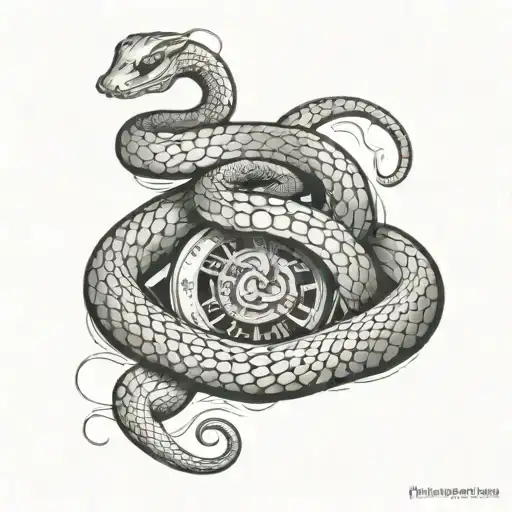 elapsed time past snakes loyalty tattoo design idea