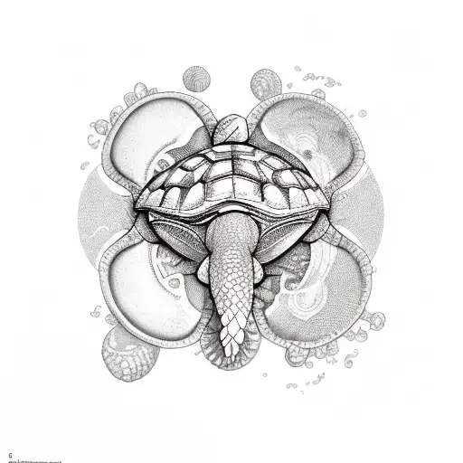 aphrodite with turtle shell tattoo design idea