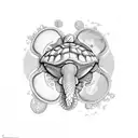 aphrodite with turtle shell tattoo design idea