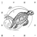 aphrodite with turtle shell tattoo design idea