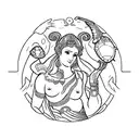aphrodite with turtle shell tattoo design idea
