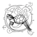 aphrodite with turtle shell tattoo design idea