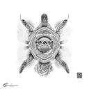 aphrodite with turtle shell tattoo design idea