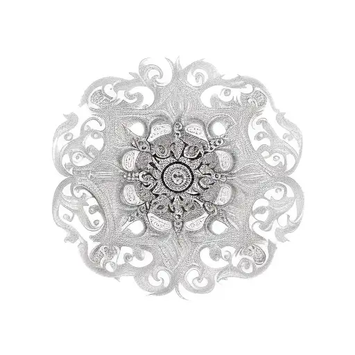 gothic grunge filigree jewels tattoo design idea