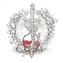 blood of the covenant is thicker than water of the womb tattoo design idea