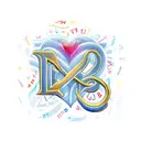 a signature of the initials LM in a heart shape tattoo design idea