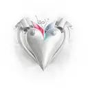 a signature of the initials LM in a heart shape tattoo design idea