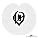 a signature of the initials LM in a heart shape tattoo design idea