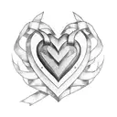 a signature of the initials LM in a heart shape tattoo design idea