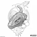 basic line work Komodo dragon tattoo design idea