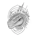 basic line work Komodo dragon tattoo design idea