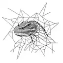 single line Komodo dragon tattoo design idea