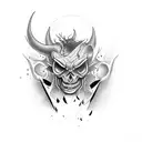 crying devil tattoo design idea