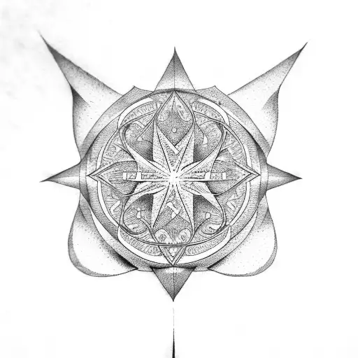 wind rose tattoo design idea