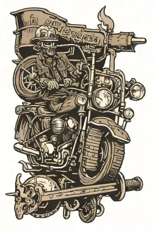 oilfield and motorcycles   tattoo design idea