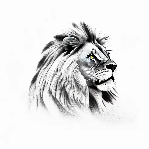 A majestic lion standing proudly in front of the Israeli flag, symbolizing strength and patriotism tattoo design idea