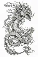 dragon and clouds tattoo design idea