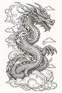 dragon and clouds tattoo design idea