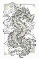 dragon in clouds tattoo design idea