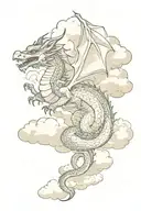 dragon in the clouds  tattoo design idea