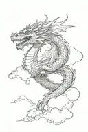 dragon in the clouds  tattoo design idea