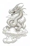 dragon in the clouds tattoo design idea