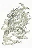 dragon in the clouds tattoo design idea