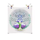 tree of life with DNA strand, lotus, ornate frame with regal vines tattoo design idea