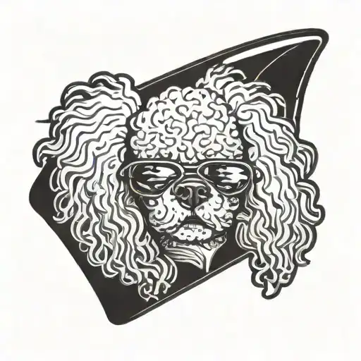 toy poodle looking outside the car window  tattoo design idea