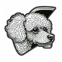 toy poodle looking outside the car window  tattoo design idea