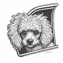 toy poodle looking outside the car window  tattoo design idea