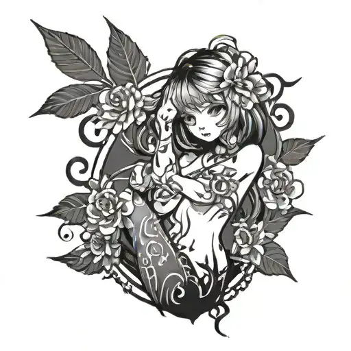 anime nude   tattoo design idea