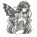 anime nude   tattoo design idea