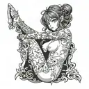 anime nude   tattoo design idea