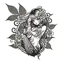 anime nude   tattoo design idea