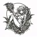 anime nude   tattoo design idea