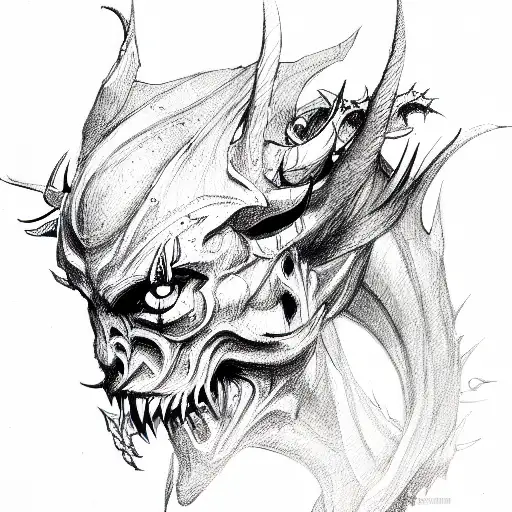 demon tattoo design idea