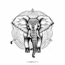 Elephant mandala tattoo design idea