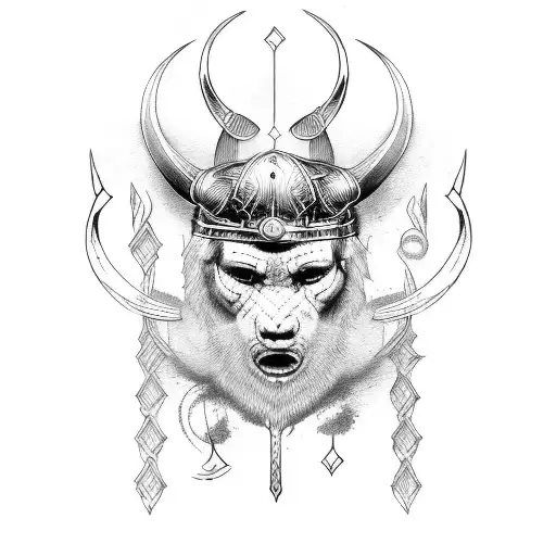 bdsm and viking  tattoo design idea