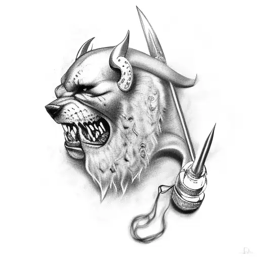 bdsm and viking  tattoo design idea