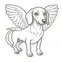 dachshund with Angel wings tattoo design idea
