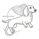 dachshund with Angel wings tattoo design idea