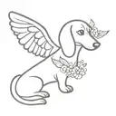 dachshund with Angel wings tattoo design idea
