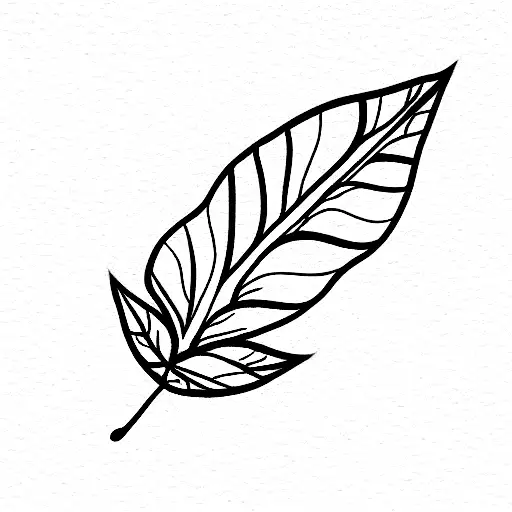 minimalist tattoo floral botanic line art herb and leaves - Stock Image -  Everypixel