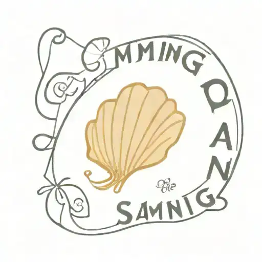 Camino de Santiago pilgrim shell and text Buen Camino tattoo design idea