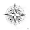 A compass rose with waves and a scuba diver tattoo design idea