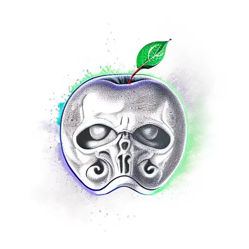 toxic poison apple  tattoo design idea