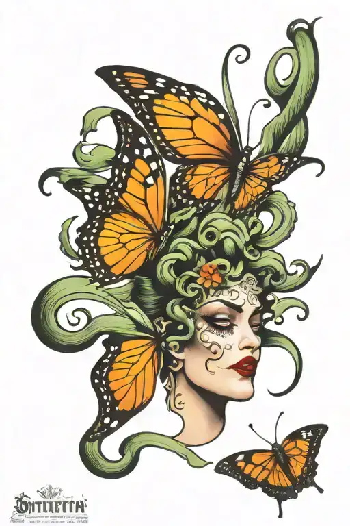 medusa, semicolon, butterfly, joker tattoo design tattoo design idea