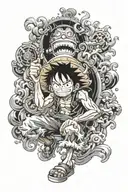 luffy gear 5 tattoo design idea