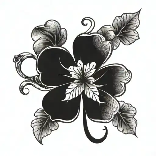 4 leaf clover tattoo design idea